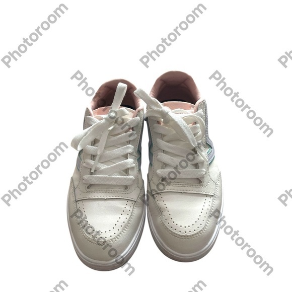 Vans Women's White and Pink Sneakers - Picture 1 of 10